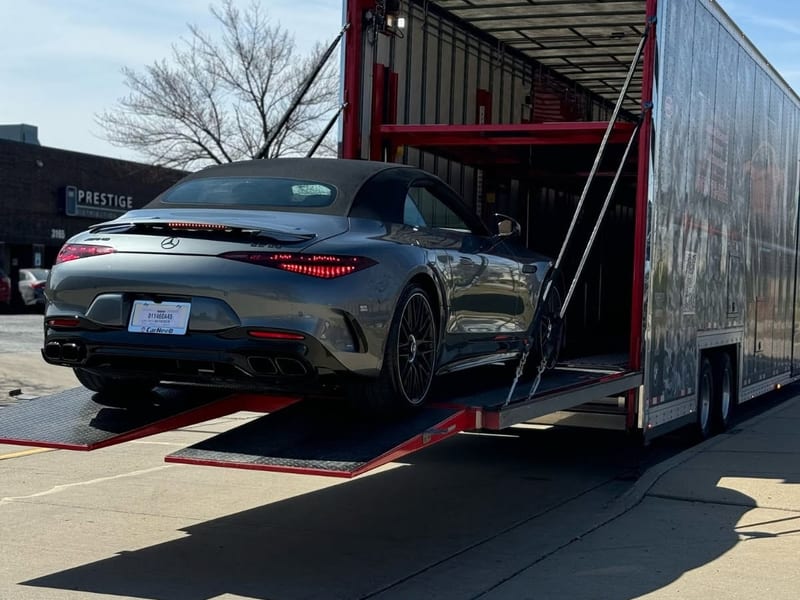 Mercedes-Benz SLS — loaded for enclosed delivery